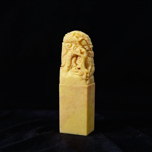 Qingtian Stone Dragon Knob Square Seal