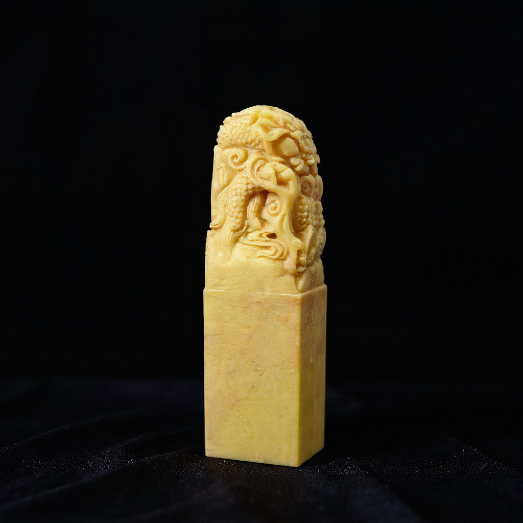 Qingtian Stone Dragon Knob Square Seal