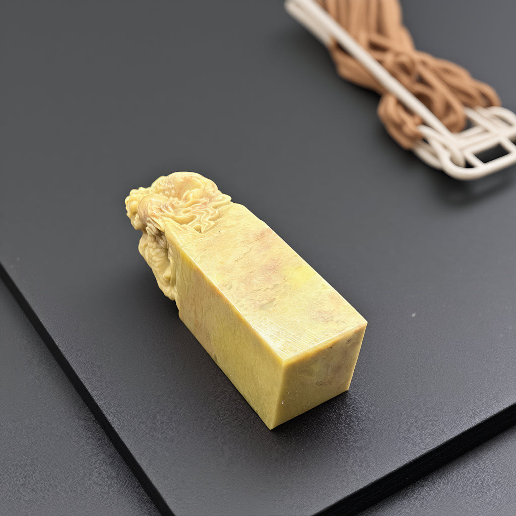 Qingtian Stone Dragon Knob Square Seal